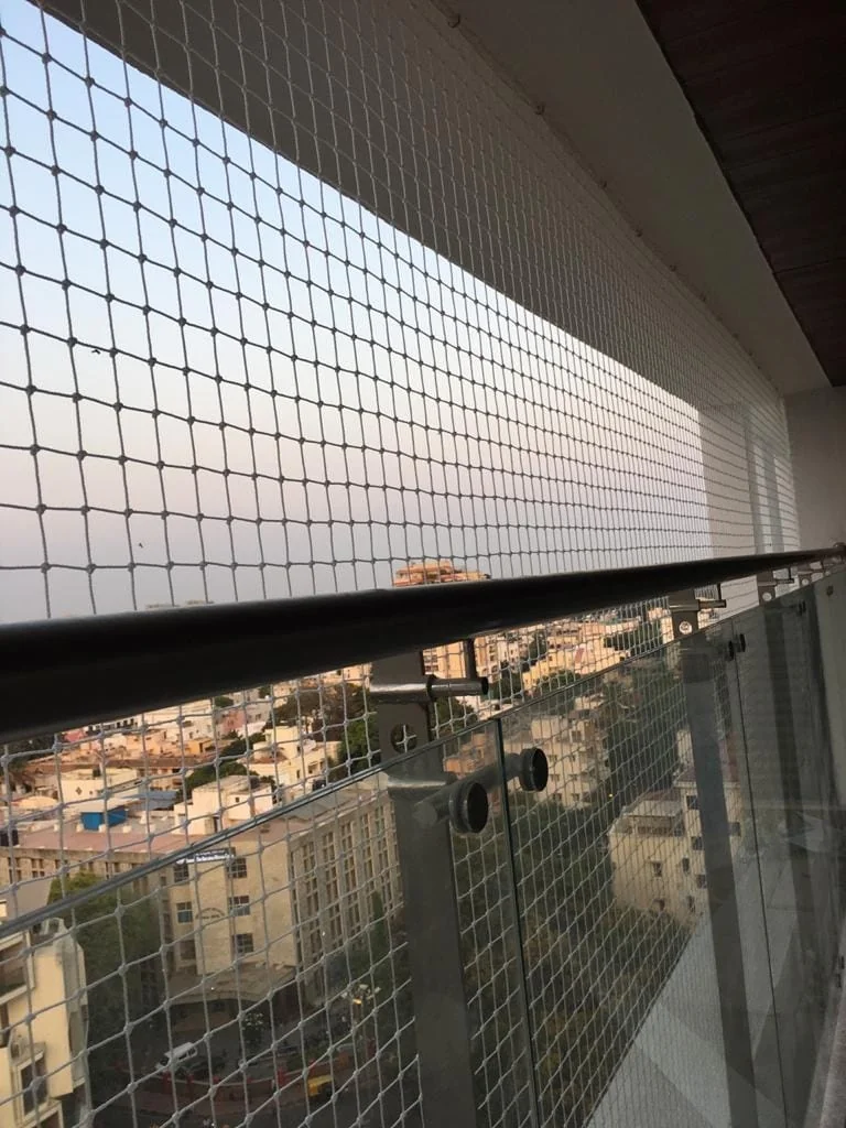 Full-Balcony Glass Railing Netting